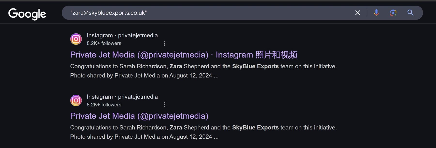 Sky Blue Exports Google Social Search